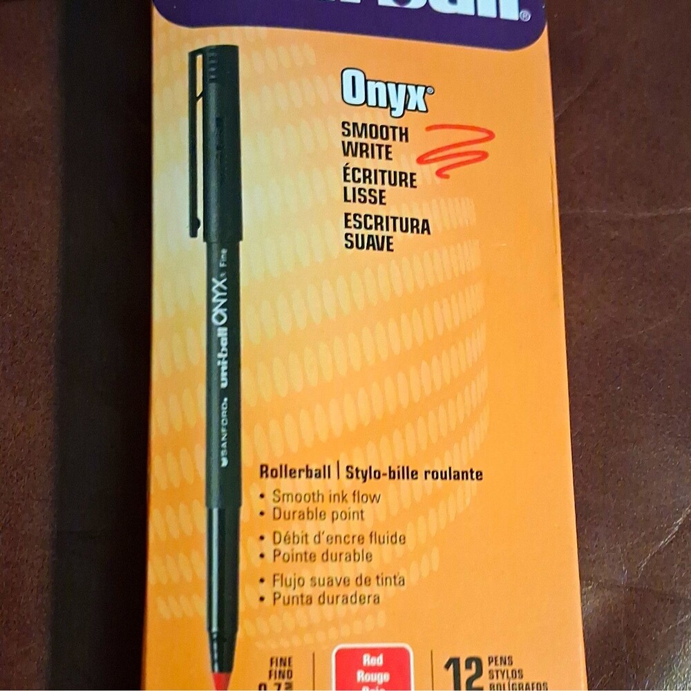 uni-ball Onyx Rollerball Pens Red Ink Fine 0.7mm 23 Count SM-120.  23 pens.